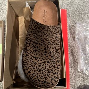 Leopard print clogs - never worn